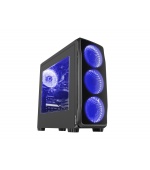 Počítačová skříň Genesis Titan 750 BLUE MIDI (USB 3.0), 4 ventilátory s modrým podsvícením