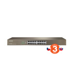 Tenda TEG1016G 16-port Gigabit Switch, 16x 10/100/1000 Mb/s, Fanless, MAC 8K, i na zeď, Rackmount