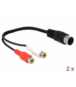 Delock Kabel s diodovým 5 pinovým konektorem DIN na 2 x zásuvkové konektory RCA, dálka 20 cm