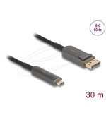 Delock Aktivní optický kabel USB Type-C™ na DisplayPort 8K, 60 Hz, 40 Gbps, 30 m, černý
