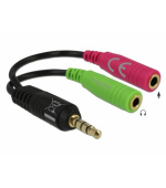 Delock adaptér stereo jack 3,5 mm samec > 2 x stereo jack 3,5 mm samice