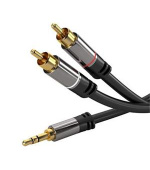 PremiumCord HQ stínený kabel stereo Jack 3.5mm-2xCINCH M/M 1,5m