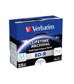 VERBATIM M-DISC BD-R SL 25GB, 4x, printable, jewel case 5 ks