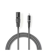 Nedis COTH15205GY15 - XLR Audiokabel | XLR 3pinová Zástrčka – RCA Zástrčka | 1,5 m | Šedá barva