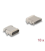 Delock 24-pinový SMD konektor USB 5 Gbps USB Type-C™, zásuvkový, k montáži pájením, vodotěsný, 10 ks