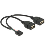 Delock kabel 2x USB 2.0 A samice na pinový konektor