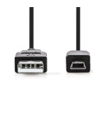 Nedis CCGB60300BK20 - USB 2.0 kabel | A Zástrčka - Mini 5-Pin Zástrčka | 2 m | Černá barva