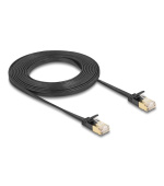 Delock Síťový kabel RJ45 Cat.6A, ze zástrčky na zástrčku, s robustní západkou a hrubým plochým kabelem Cat.7, U/FTP, 3 m