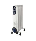 Nedis HTOI30WT9 - Přenosný Olejový Radiátor | 800 / 1200 / 2000 W | 9 žeber | 3 Nastavení Teploty | Bílá