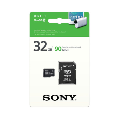 SONY microSD karta 32GB, class10, 90MB/s, adapter