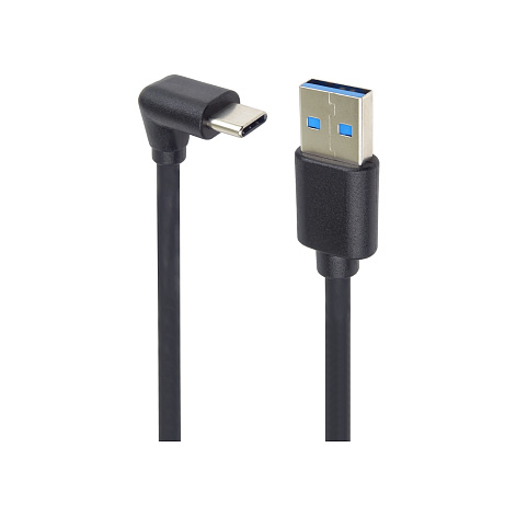 PremiumCord USB C-USB A, zahnutý, černý, 3m