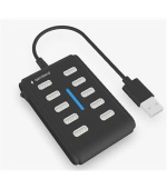 GEMBIRD 10portový USB 2.0 rozbočovač, černý