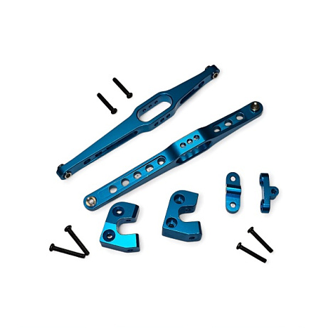 Kovové spodní závěsy zadní nápravy s držáky závěsů pro model Across- modré