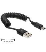 Delock kabel USB 2.0 A samec > USB mini samec, kroucený kabel