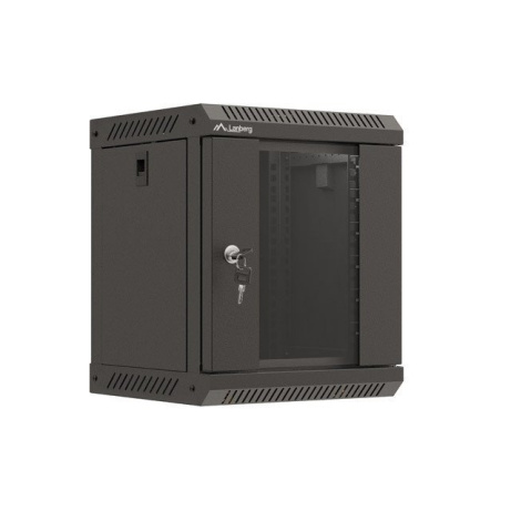 LANBERG RACKOVÁ SKŘÍŇ 10" PRO MONTÁŽ NA STĚNU 6U/300X300 (v rozloženém stavu) S PROSKLENÝMI DVEŘMI ČERNÁ