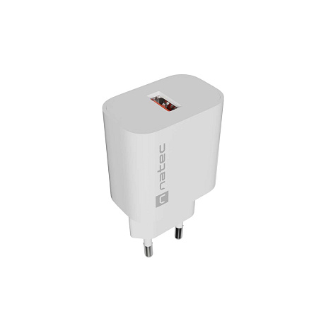 Universální nabíječka Natec RIBERA 18W, 1X USB-A, bílá