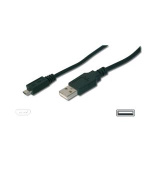 Digitus Připojovací kabel USB, typ A - micro B M/M, 1,8 m, kompatibilní s USB 2.0, bl