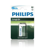Philips baterie 9V LongLife zinkochloridová - 1ks, blister