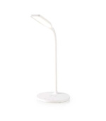 Nedis LTLGQ3M2WT - LED Stolní Lampa S Dotykovým Ovládáním | Bezdrátová Qi Nabíječka | 2.0 A | 10 W | Bílá barva