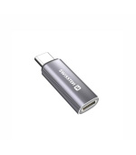 SWISSTEN NABÍJECÍ ADAPTÉR TEXTILE USB-C (samec) / LIGHTNING (samice) STŘÍBRNÝ