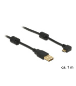 Delock kabel USB 2.0 A samec > USB micro B samec, pravoúhlý 270°, 1m