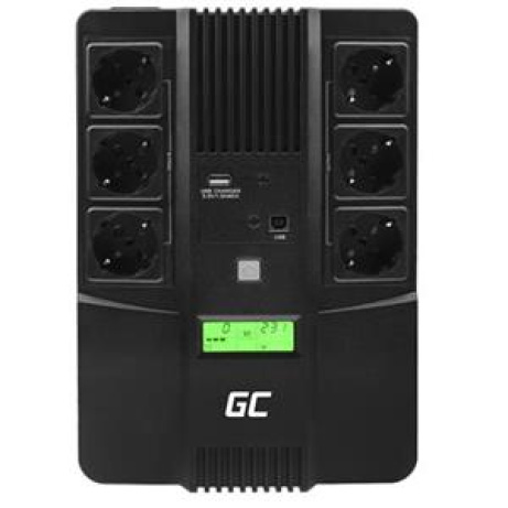 Green Cell Nepřerušitelný napájecí zdroj  UPS AiO 600VA 360W s LCD displejem | VERZE EU | 6x zásuvky Schuko