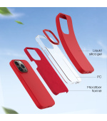 ER POWER Silikonový kryt CARNEVAL SNAP pro iPhone 14 s MagSafe - Červená