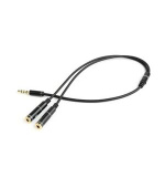 Gembird 3,5mm audio + kabel adaptéru mikrofonu, 0,2m, kovové konektory