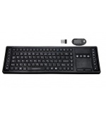 SK310-WL Průmyslová silikonová bezdrátová klávesnice s touchpadem, CZ, USB, IP68