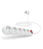 CONNECT IT prodlužovací kabel 230 V, 5 zásuvek, 3 m, s vypínačem (bílý)