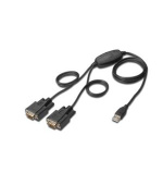 Digitus Adaptér USB na sériový port, RS232 2 x RS232, typ kabelu, Čipset: FT2232H, 1,5 m