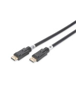 Digitus DisplayPort 1.2. připojovací kabel se zesilovačem 15 m, Ultra HD 4K ,zlacené konektory