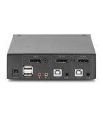 DIGITUS DS-12851 KVM Switch, 2x DP in, DP Out, 2x USB B, 4K @ 60 Hz, černá