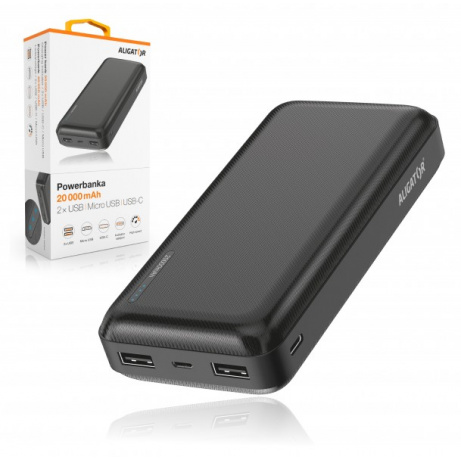 ALIGATOR PB2000, 20000mAh 2v1, černá