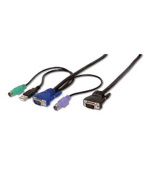Digitus Kabel KVM chobotnice, VGA, 2xPS / 2, 1xUSB 1,8 m, černý