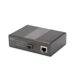DIGITUS Professional Industrial Gigabit PoE Media Converter PSE, RJ45, SFP