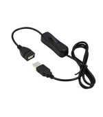 PremiumCord USB 2.0 kabel prodlužovací s vypínačem, A male- A female,1m černá