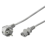 PremiumCord napájecí kabel 240V, délka 2m CEE7 pravoúhlý/IEC C13 šedý