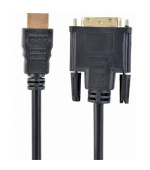 GEMBIRD Kabel HDMI-DVI 3m, M/M stíněný, zlacené kontakty
