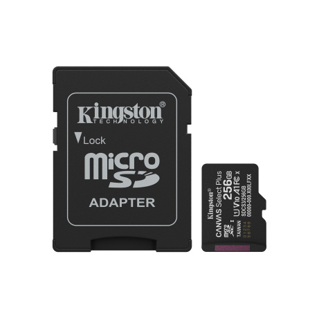 Kingston Canvas Select Plus/Micro SDXC/256GB/UHS-I U1 / Class 10/+ Adaptér
