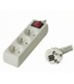 Prodlužovací přívod 230V, 3m, 3 zásuvky + vypínač