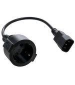 C-TECH Kabel síťový adaptér C14 (M) -> schuko (F), 15 cm