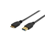 Ednet Připojovací kabel USB 3.0, typ A - micro B M / M, 1,8 m, USB 3.0, bavlna, zlato, bl