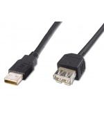 PremiumCord USB 2.0 kabel prodlužovací, A-A, 0,5m, černý