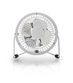 Nedis FNDK1WT10 - Kovový Mini Ventilátor | Průměr 10 cm | Napájení prostřednictvím USB | Bílá barva