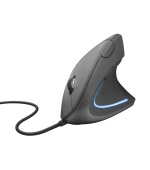 TRUST Verto/Vertikální/Optická/Pro praváky/1 600 DPI/Drátová USB/Černá
