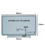 LCD PANEL 13,3" HD 1366x768 40PIN MATNÝ / ÚCHYTY PO STRANÁCH