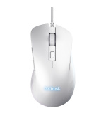 Trust GXT924W YBAR+/Herní/Optická/Pro praváky/25 600 DPI/Drátová USB/Bílá