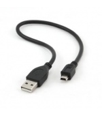 Kabel USB A-MINI 5PM 2.0 30cm HQ, zlac kontakty