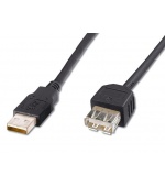 PremiumCord USB 2.0 kabel prodlužovací, A-A, 20cm černá